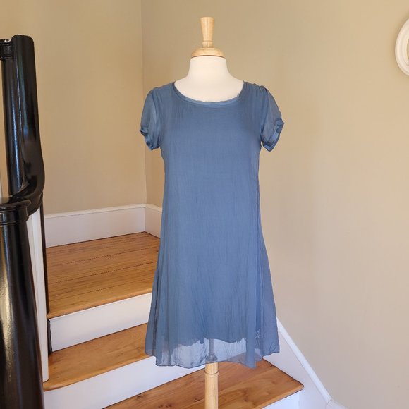 Giulia Silk Blend Boho Shift Dress. Size Small - Picture 3 of 8